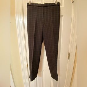 NWT Theory Treeca pants in black check crepe size 4